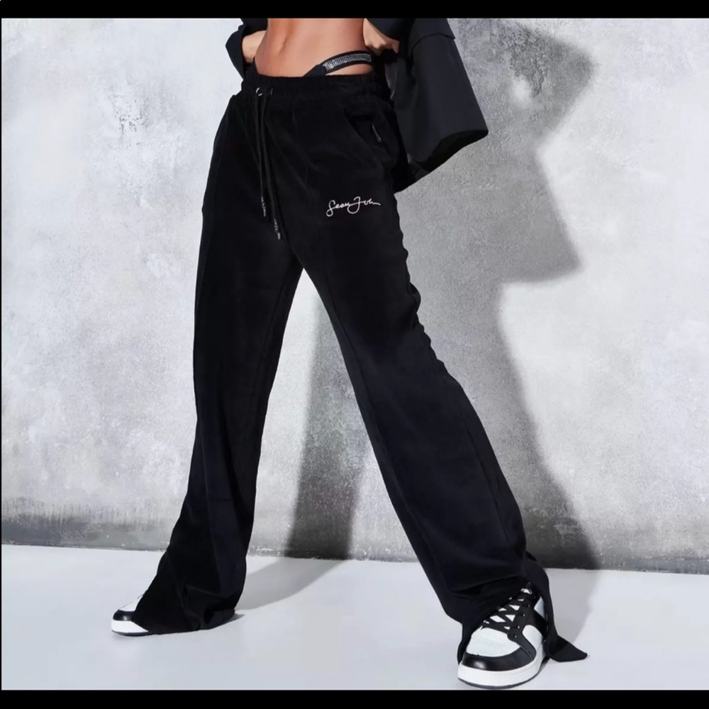 Missguided Sean John wide leg velour pants